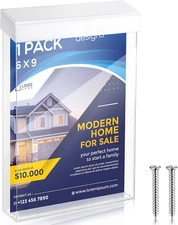 Thyle 6 X 9 Inch Outdoor Brochure Holder with Lid Acrylic Wall Mount Literature 