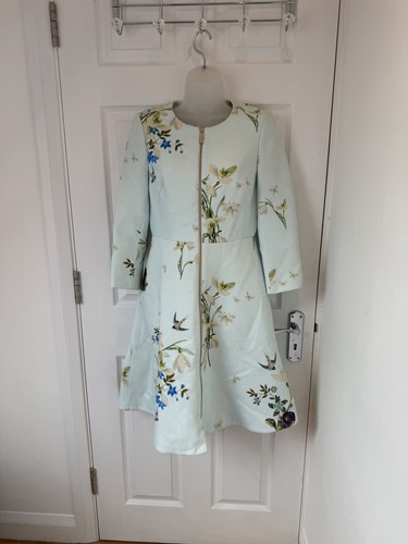 BNWT Ted Baker Racheel Floral Meadow Dress Coat Baby Blue Size 1 UK 8 - Picture 2 of 10