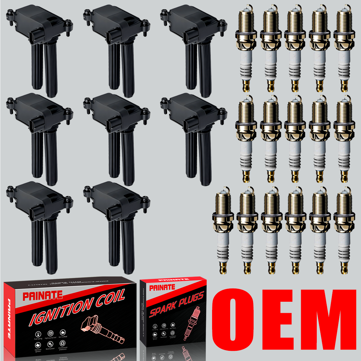 High-Performance 8X OEM Ignition Coil & Iridium Spark Plug for Dodge Ram Jeep 5.7L V8 UF504