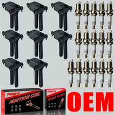 Brand 8X OEM Ignition Coil & Iridium Spark Plug For Dodge Ram Jeep 5.7L V8 UF504