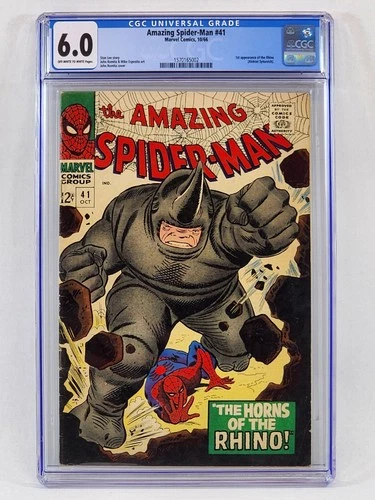 AMAZING SPIDER-MAN #41 CGC 6.0 OW/WHITE PAGES 1966 MARVEL COMICS 1ST RHINO KEY
