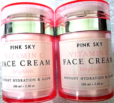 2 Pack Pink Sky Vitamin C Face Cream Brighten Instant Hydration &Glow 100ml Each