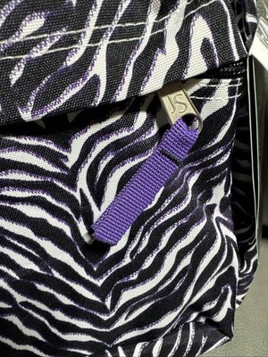 Jansport Superbreak Zebra Print Purple White Backpack School  display picture 1