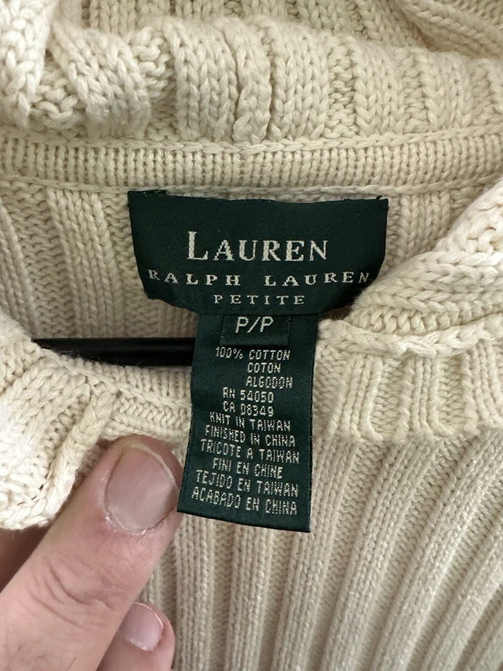 Suéter Ralph Lauren P\P Petite tejido con capucha 100 % algodón Foto 4 de 4