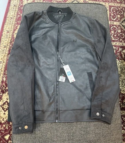 Ferrari F Collections Vegan Leather Hybrid Bomber Jacket Mens Medium Black NWT - product listing photo