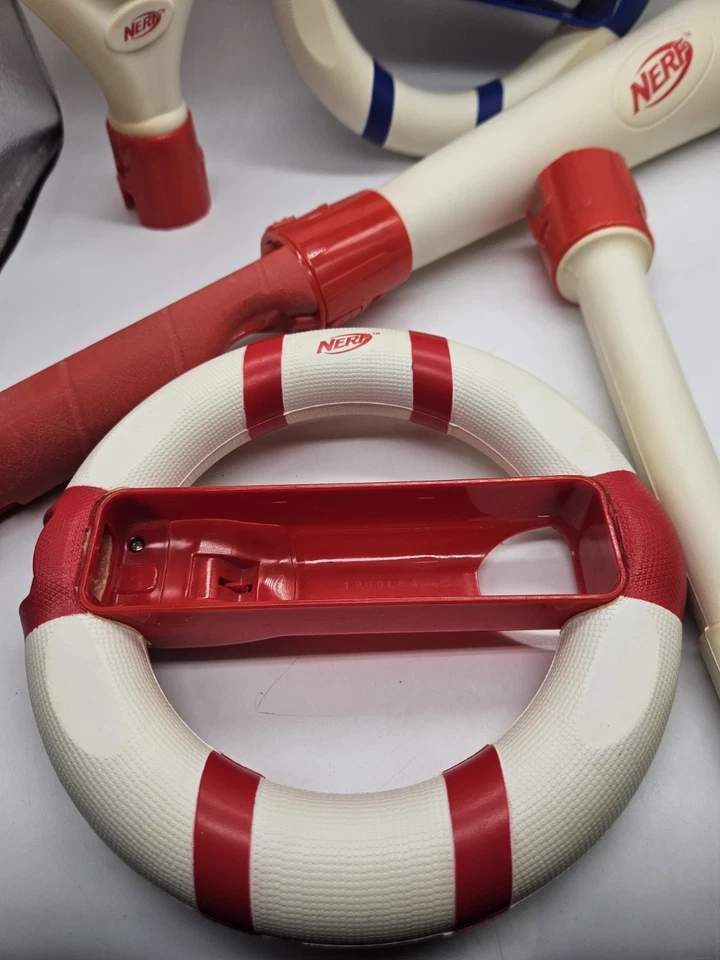 Nintendo Wii Blue Red NERF Sports Pack Attachments Baseball Golf Tennis Wheels - Image 2 of 4