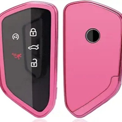 Soft TPU Protector Key Fob Cover Case fit for Keyless Entry Key Fob(Pink)