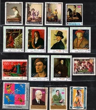Yemen YAR Stamps, Work of Art Worldwide lot collection