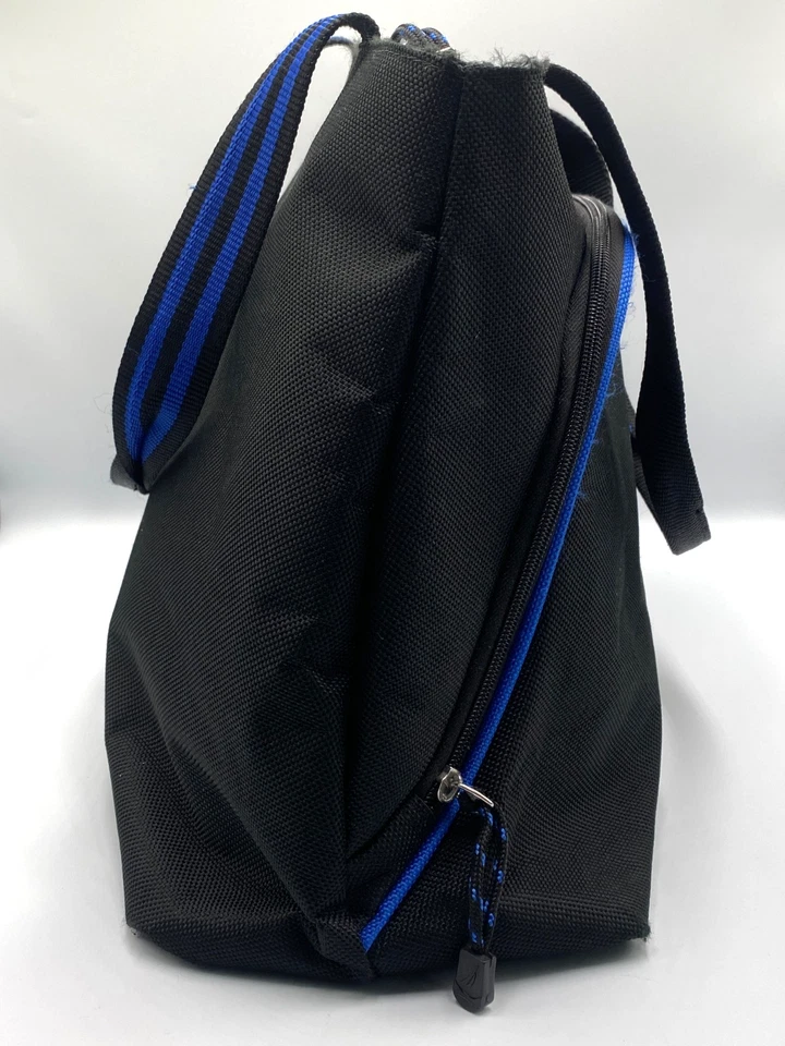 Nautica Tote Bag Shoulder Bag Laptop Gray Black & Blue Zip Closure 22" x 12.5" - Image 3 of 4