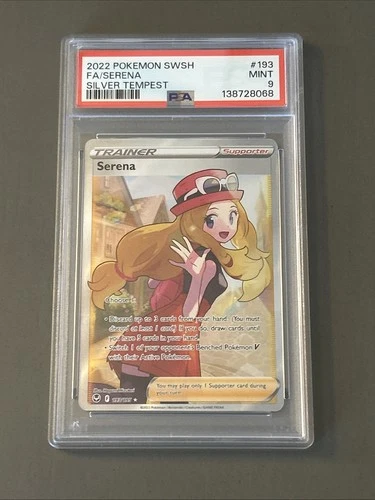 Pokemon TCG: Serena (Full Art) 193/195 Sword & Shield Silver Tempest Holo PSA 9