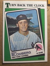 Topps 1988 Turn Back The Clock Ron Blomberg #663 New York Yankees MLB