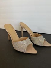Miss Lola Sparkly Slip On Heels, Size 8.5