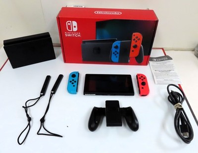 NINTENDO SWITCH Video Game Console HAC-001(-01) w/ORIGINAL BOX/Charger  +++