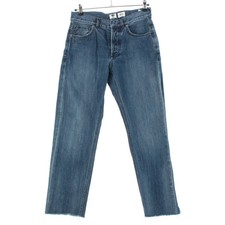 Dior Cotton Boyfriend Cut-Off Pants Jeans Bottoms 912P01A3319 Indigo Blue F36 Wa