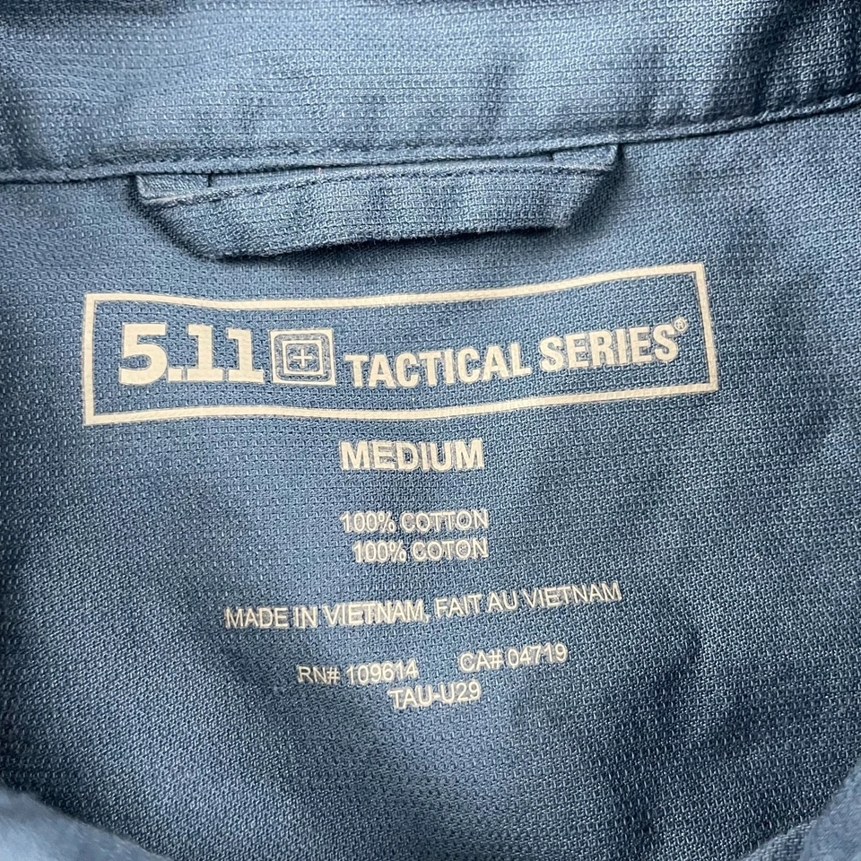 511 Tactical Shirt Men Medium Blue Snap Cotton Covert Quick Draw Concealed Carry - Image 3 of 4