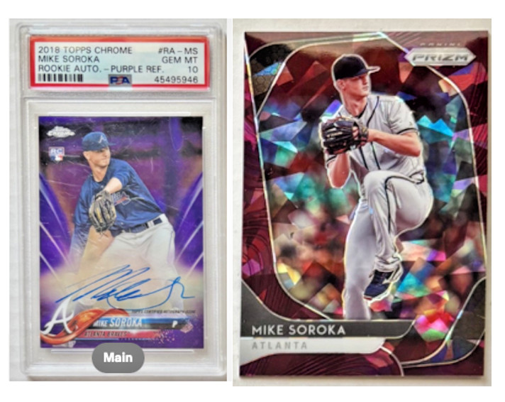 2018 Topps Chrome Rookie Auto Purple Refractor /250 Mike Soroka #RA-MS Auto RC