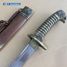 Hardwood SAY Alloy Handle Military Sword Saber Broadsword Ox-Tailed Dao Q8364