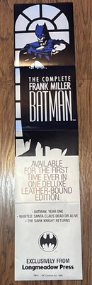 The Complete Frank Miller Batman Comic Promotional Advertising Poster 1986 36 x8