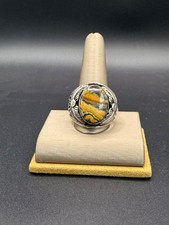 Native American Sterling Silver Bumblebee Jasper Ring (Alice Platero)