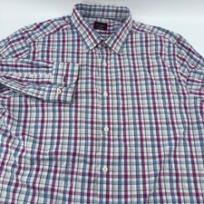 UNTUCKit Button Down Shirt Mens X-Large Slim Fit Plaid Nylon Spandex