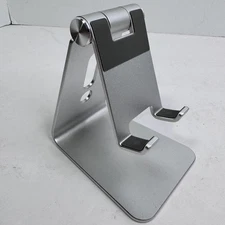 Adjustable Aluminum Tablet Phone Stand Holder Desk Mount Universal Silver Metal