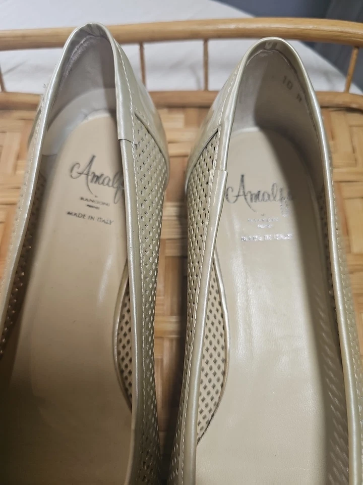 Zapatos planos de ballet Amalfi By Rabgoni Orvieto de cuero con arco de hueso para mujer talla 10 N. Foto 2 de 4