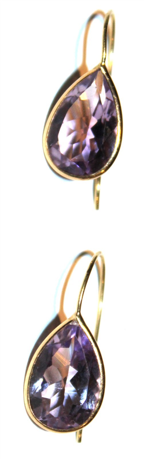 Solid 14K yellow gold large amethyst gemstone dan… - image 1