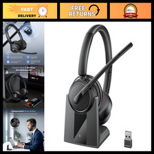 Wireless Bluetooth Headset with Noise Cancelling Mic, USB Dongle  Mute Function