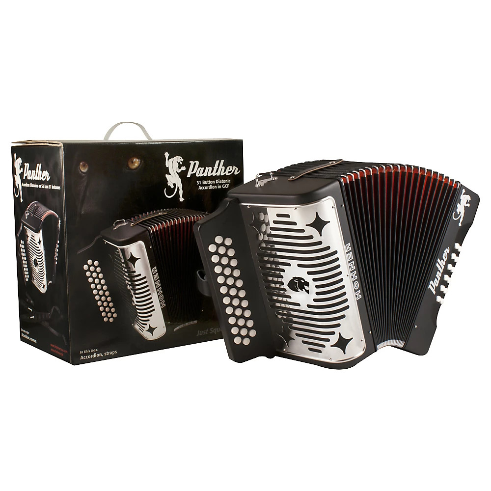 Hohner HA-3100 Panther GCF Diatonic Accordion Matte Black