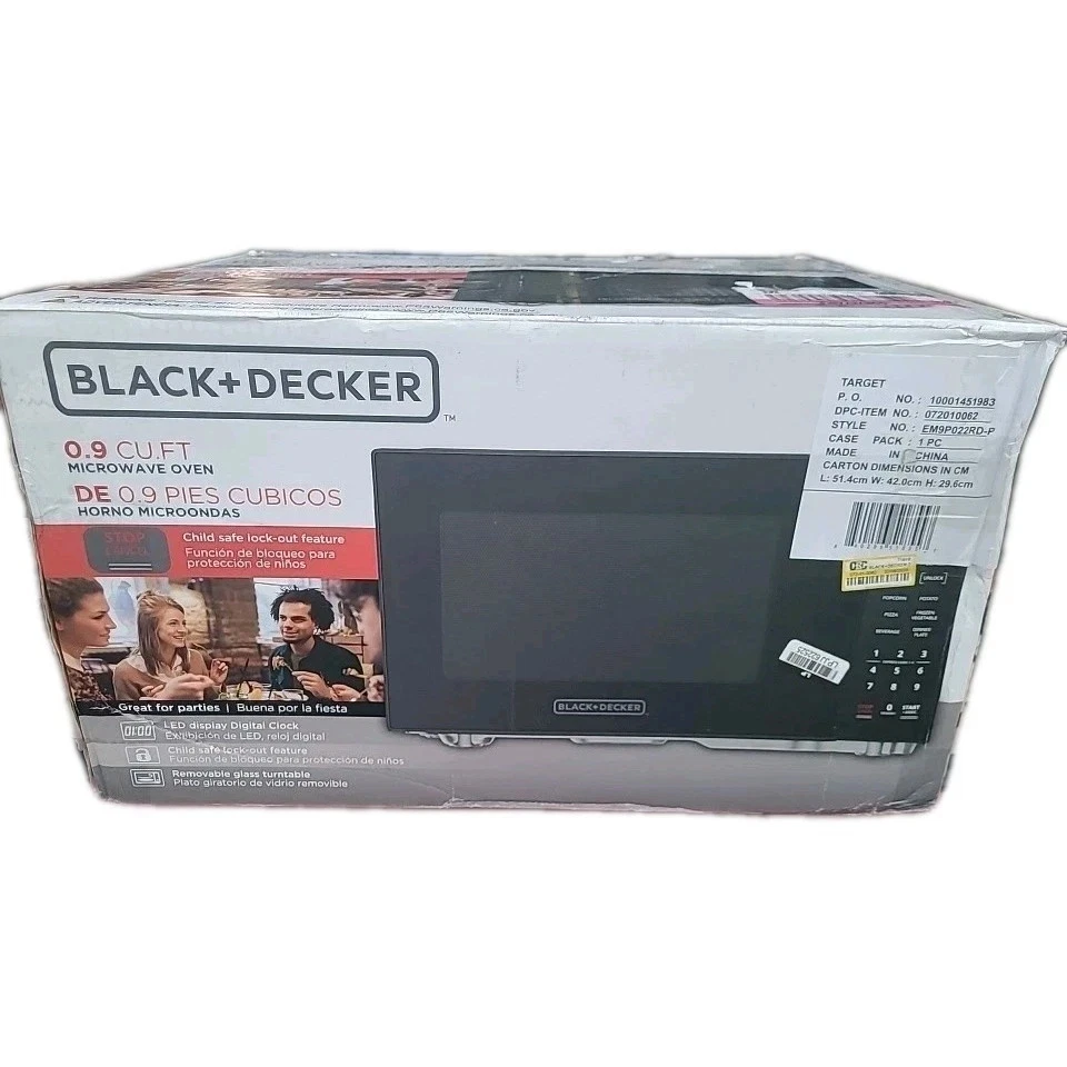 BLACK+DECKER 0.9 cu ft Microwave Oven Black
Opens in a new window or tab