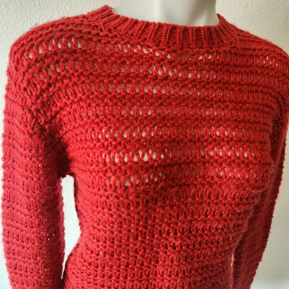 Stella McCartney Kids красный открытый трикотаж шерсти смесь свитер размер 12 - Изображение 4 из 4