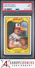 1981 KELLOGG'S #60 MIKE FLANAGAN ORIOLES PSA 9