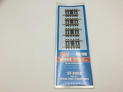 Peco Code 100 Special Short Straight Track (4) - HO Scale Nickel Silver Model