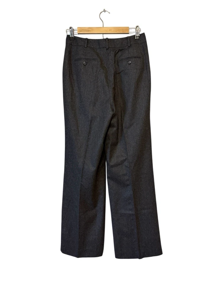 Pantalones de vestir Brooks Brothers para mujer de pierna ancha de lana gris forrados talla 6 carrera Foto 3 de 4