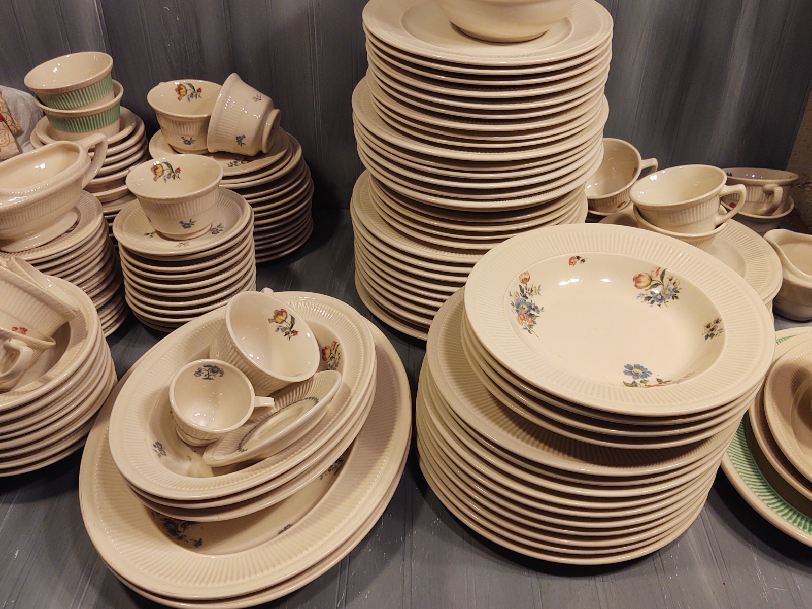 Shenango Staffordshire Restaurant Ware Plates Platters Cups Bowls Saucers Floral