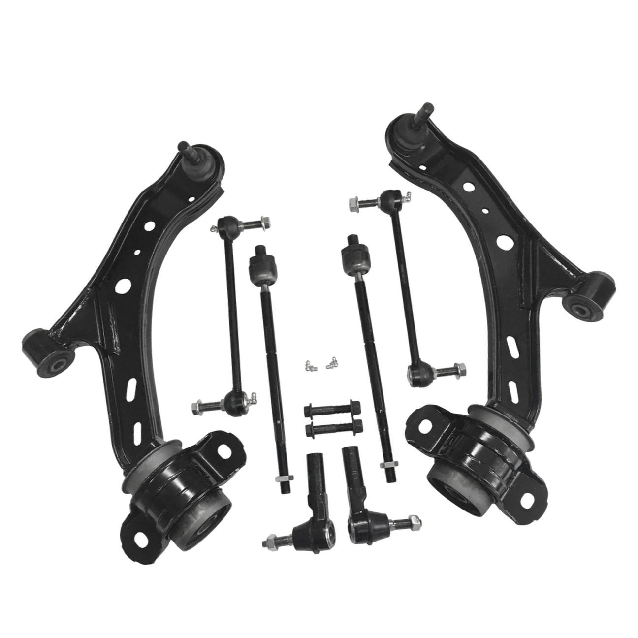 Front Suspension Lower Control Arms Ball Tie Rod Kit For 2005-2010 Ford Mustang