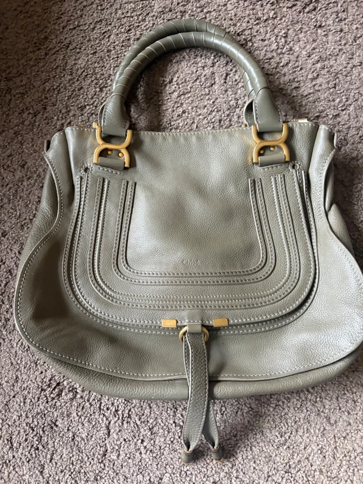 TOP: Original Chloe Marcie Medium Bag Tasche grün military green - Bild 2 von 4