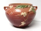 Roseville Pottery 1940's SNOWBERRY Art Deco Dusty Rose Planter Jardiniere 1J-4