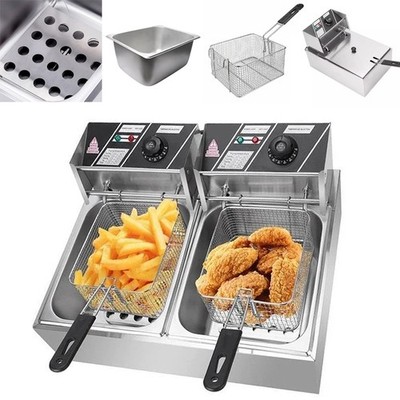 10L/20L Edelstahl Fritteuse Kaltzonen Öl-Friteuse Fritöse Öl Frittöse Elektro