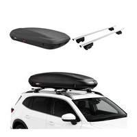 Carbonlook Dachbox 400L + DachträGer VW Passat B8 Variant 2014-19 Pre-Fl Silber
