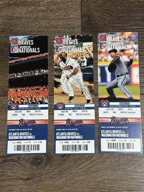 2012 Bryce Harper Career HR #3 #4 #19 Unused Ticket Stub Nationals Phillies HOF