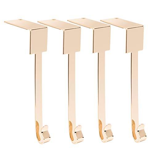 Set of Christmas Stocking Holder for Mantel, Non Slip Safety Fireplace 4 Gold - Picture 1 of 7