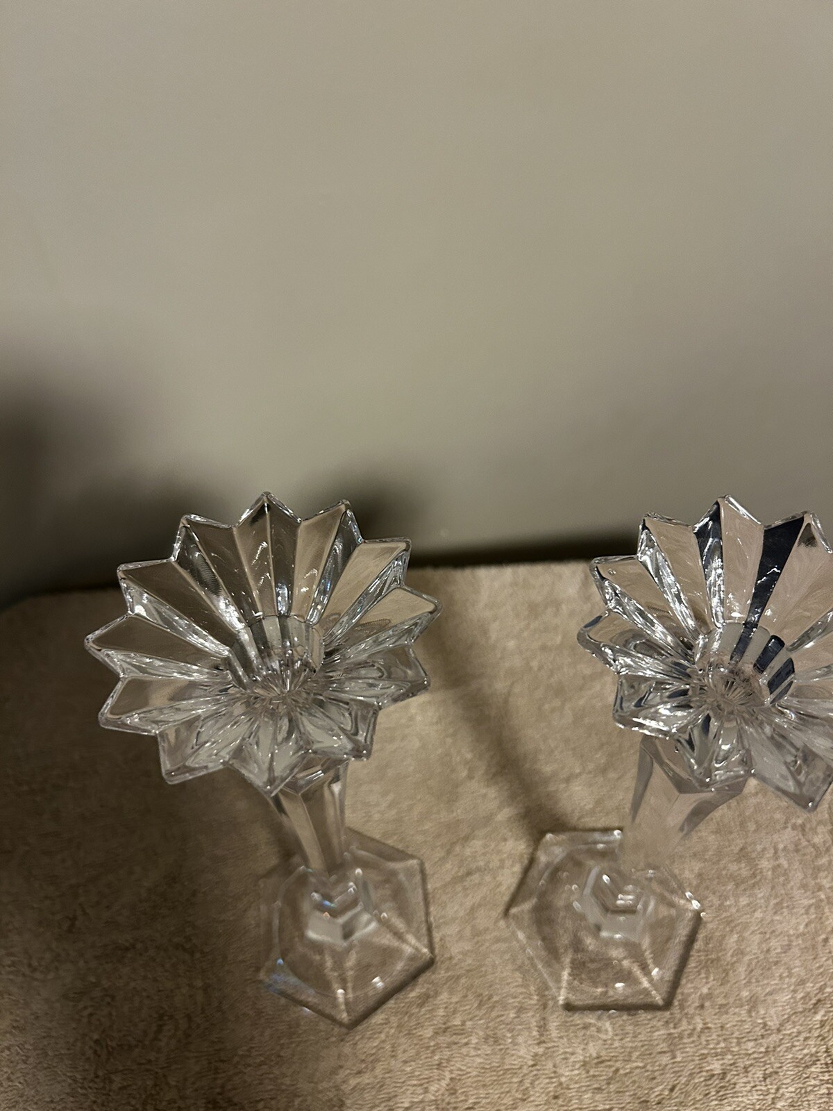 Mikasa Excelsior Lead Crystal Candle Holders 10" Tall Pair eBay