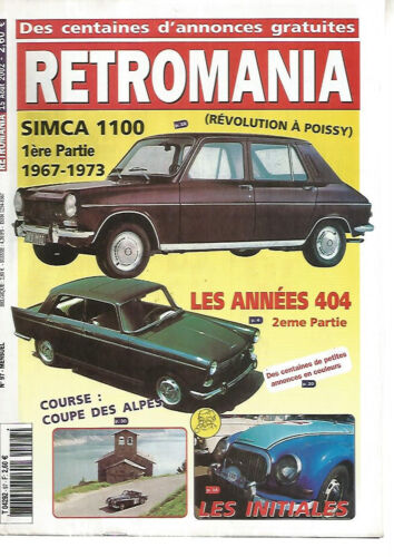 RETROMANIA N°97 SIMCA 1100 1967-1973 / ANNEES 404 / LES  INITIALES / COUPE ALPES - Bild 1 von 1