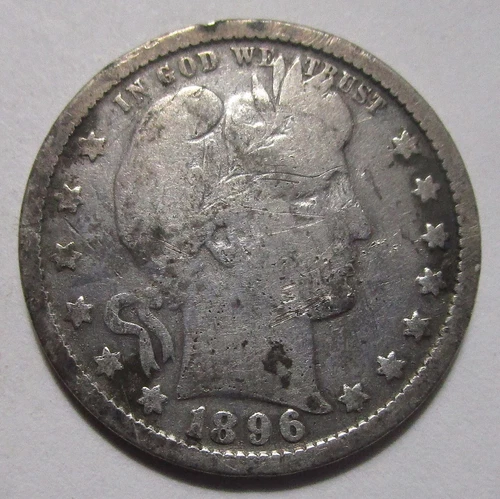 1896 Barber Quarter VERY GOOD