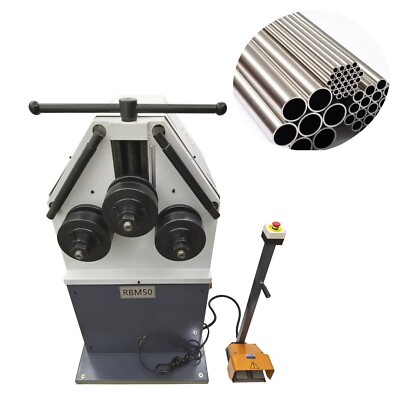 RBM50 Electric Tube Roll Bender 50mm Pipe Roller Round Machine 220V 2.2KW
