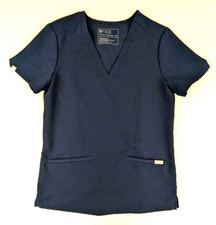 Figs Technical Collection sz XS Casma Three Pocket Scrub Top blue ss 4460