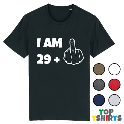 LUSTIGES T-Shirt 30. Geburtstag ICH BIN 29 + 1 Mittelfinger Schwur Witz Geschenk