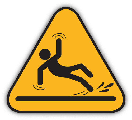 caution wet floor slippery road warning sign car bumper sticker