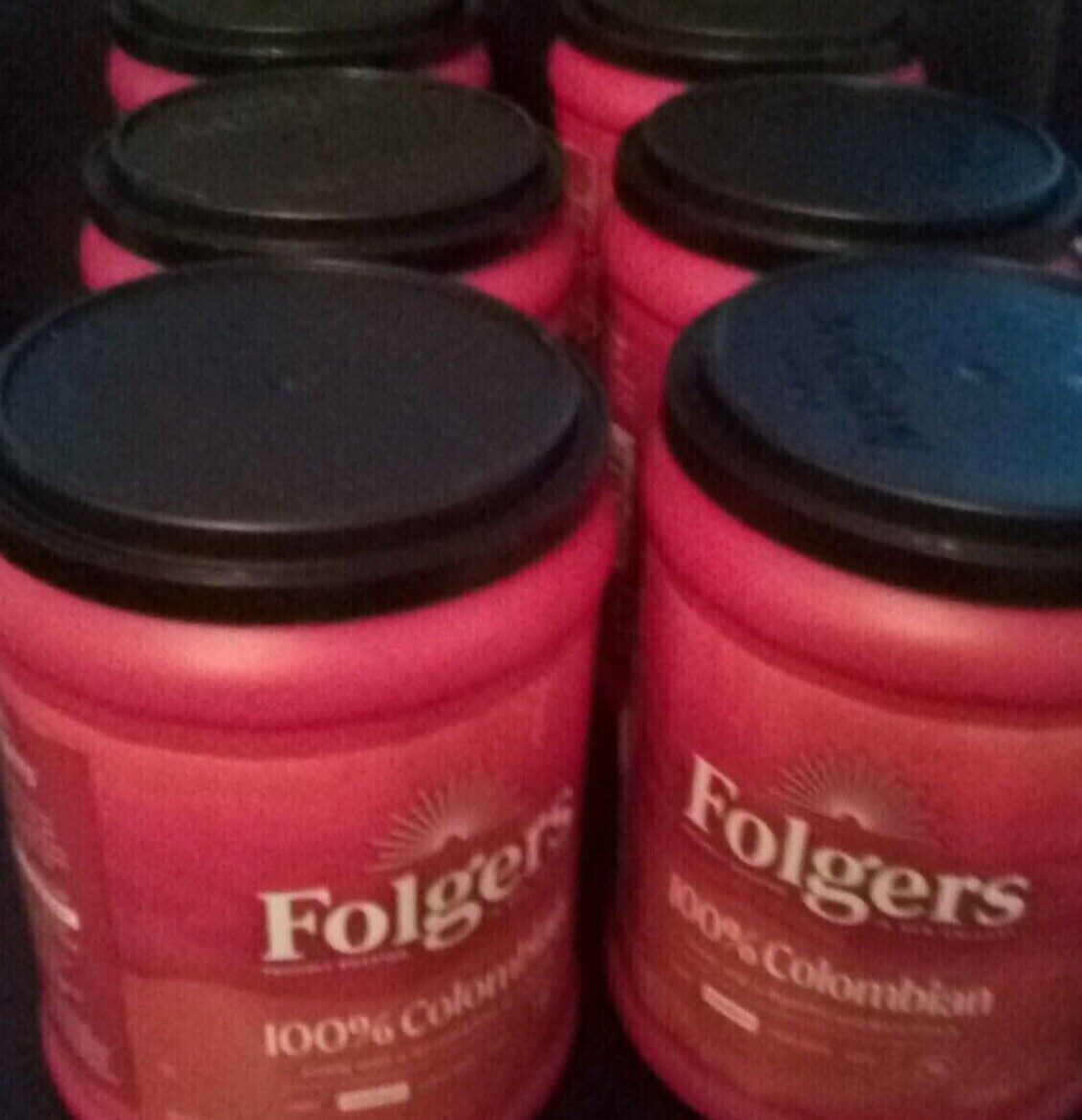 (7) Empty Folgers Coffee Cans Red Plastic Containers 9.6 Oz Each eBay